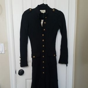 Ralph Lauren Long Officer's Coat in Black